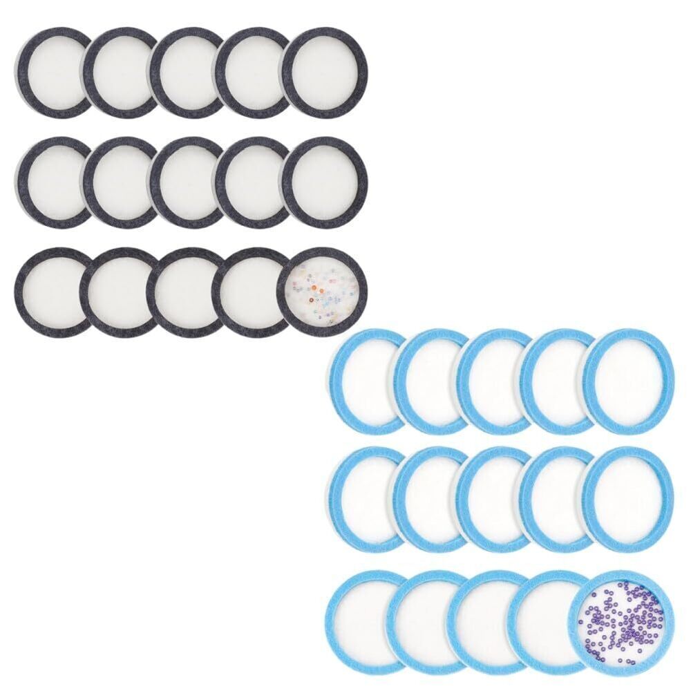 1334 30Pcs Round Felt Bead Design Boards, 1.55Inch Dark Gray & Sky Blue
